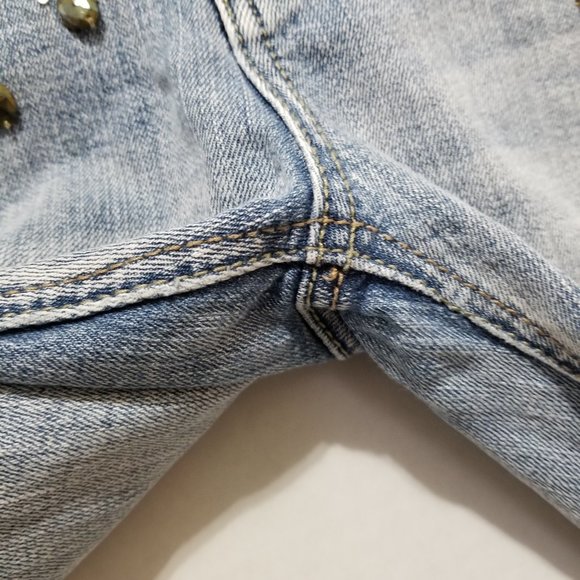Vanilla Star jeans 0 distressed skinny denim beaded embellished bling grunge - Picture 8 of 16